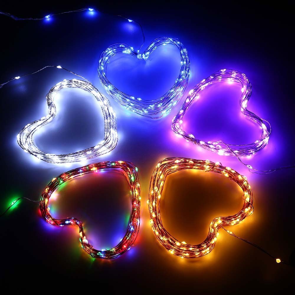 7.5 FT|20 LED Battery Operated Red Fairy String Lights With Silver Wire - PaperLanternStore.com - Paper Lanterns, Decor, Party Lights & More