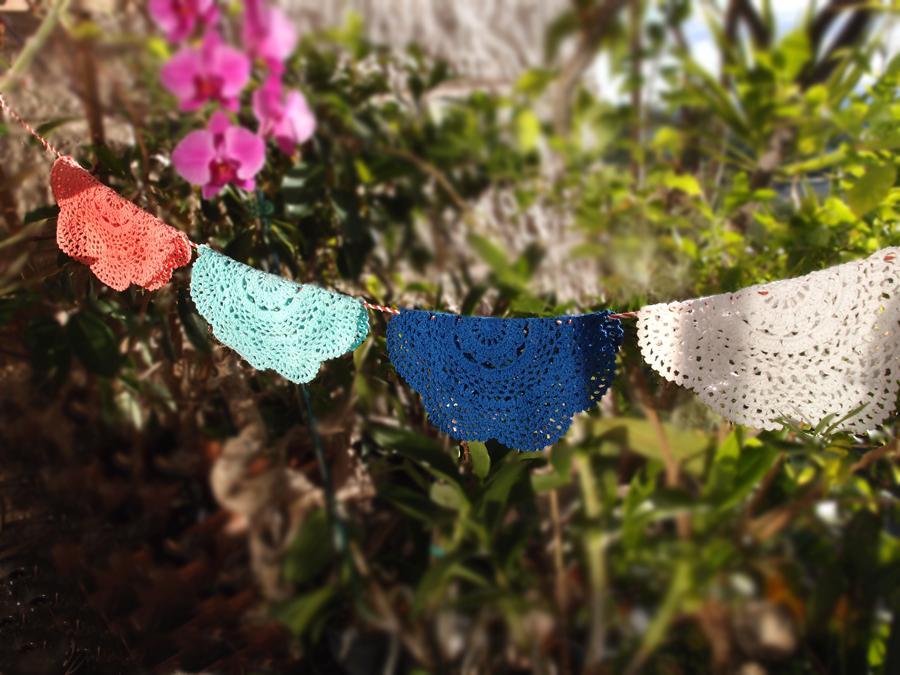 7" Bloom Shaped Crochet Lace Doilies Placemats, Handmade Cotton - Beige (2 PACK) - PaperLanternStore.com - Paper Lanterns, Decor, Party Lights & More