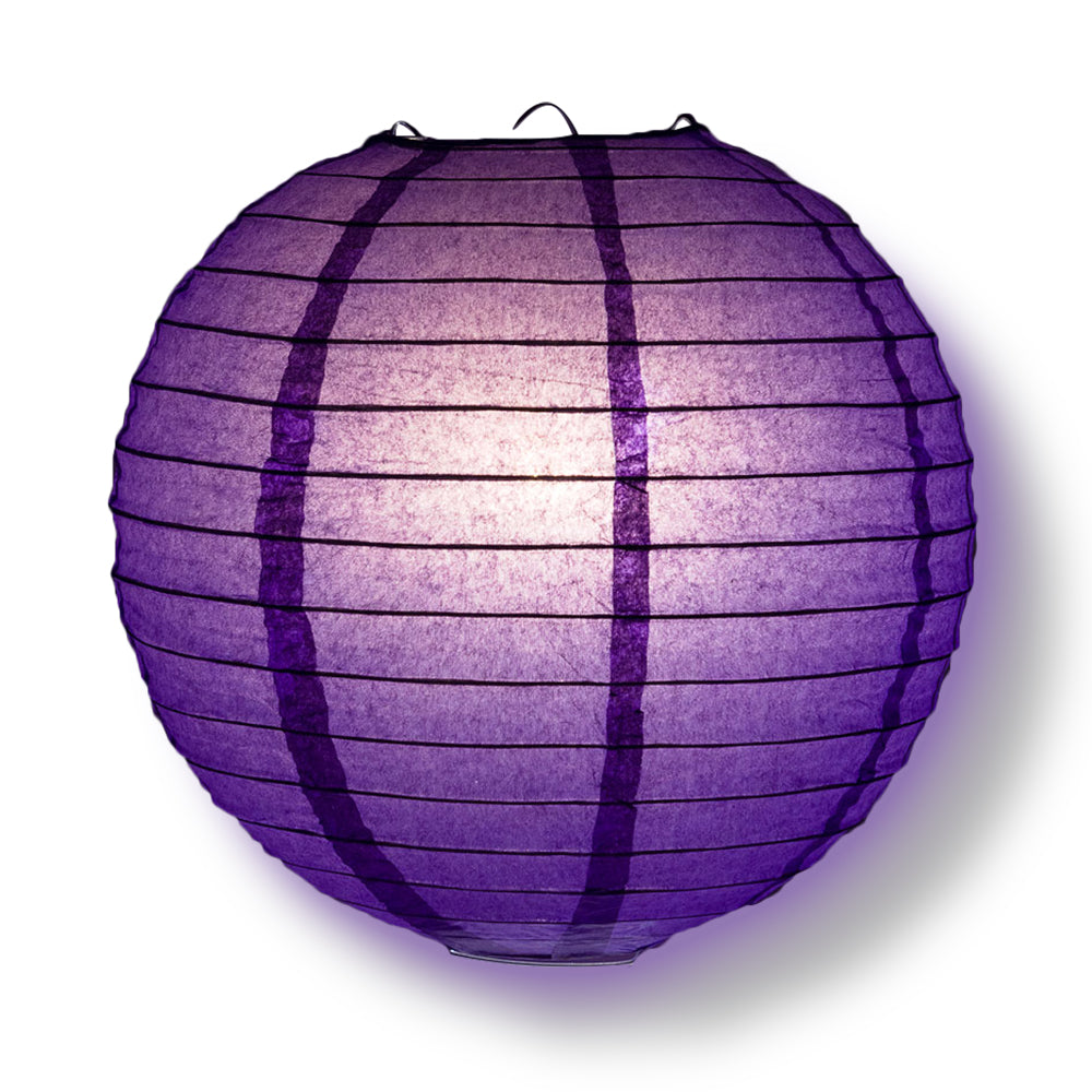 12-PC Royal Purple Paper Lantern Chinese Hanging Wedding & Party Assorted Decoration Set, 12/10/8-Inch - PaperLanternStore.com - Paper Lanterns, Decor, Party Lights & More