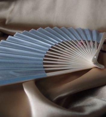 9" Arctic Spa Blue Silk Hand Fans for Weddings (10 Pack)