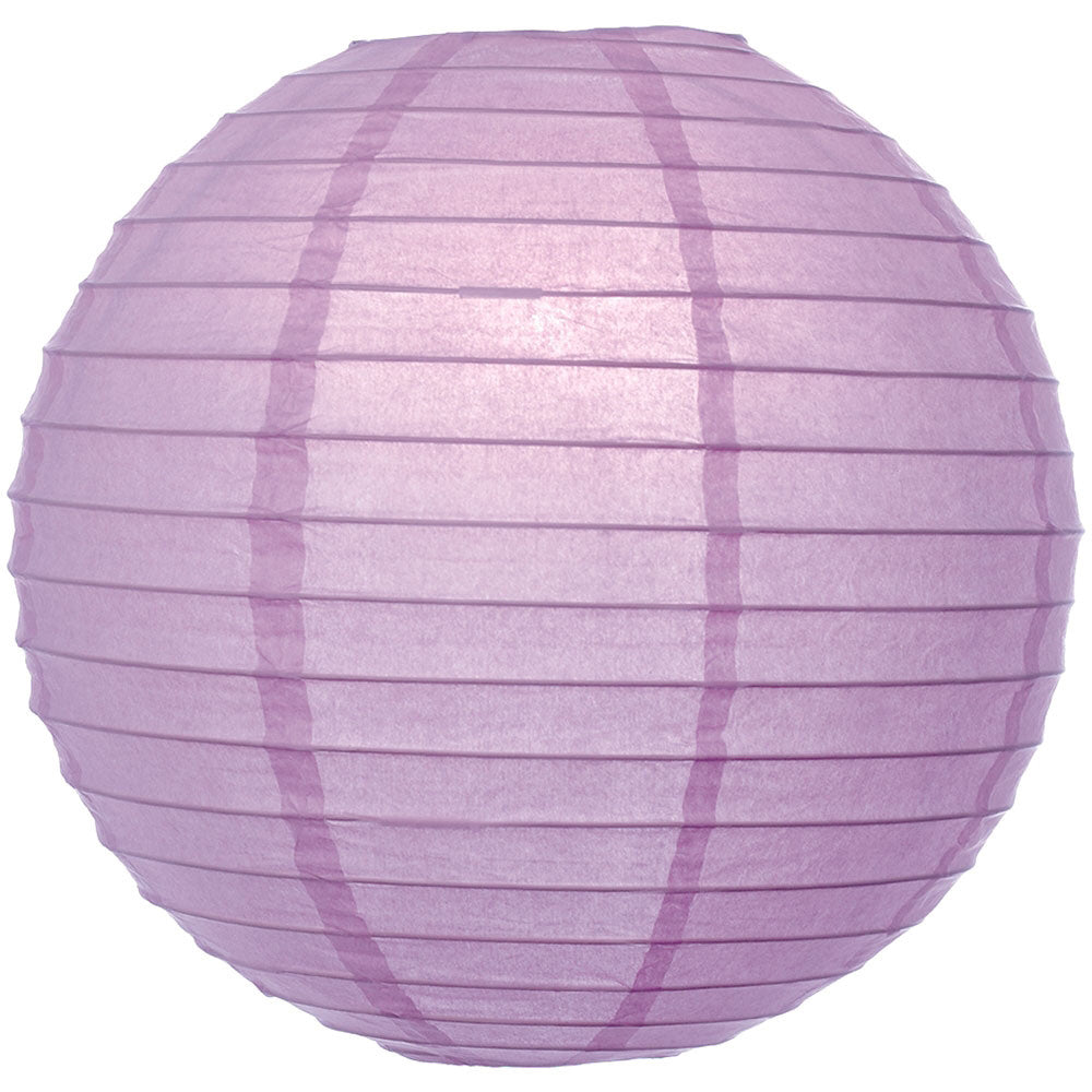 30" Lilac Purple Jumbo Round Paper Lantern, Even Ribbing, Chinese Hanging Wedding & Party Decoration - PaperLanternStore.com - Paper Lanterns, Decor, Party Lights & More