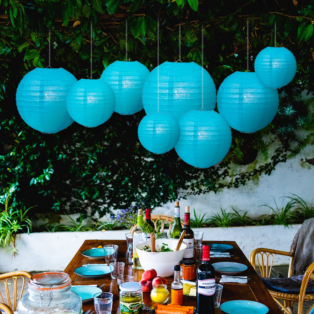 Ultimate 20pc Turquoise Paper Lantern Party Pack - Assorted Sizes of 6, 8, 10, 12 for Weddings, Birthday, Events and Decor - PaperLanternStore.com - Paper Lanterns, Decor, Party Lights & More