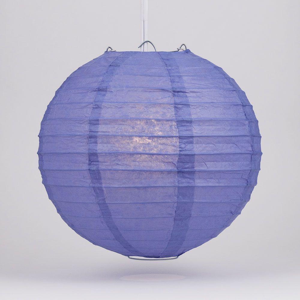 4" Astra Blue / Very Periwinkle Round Paper Lantern, Even Ribbing, Hanging Decoration (10 PACK) - AsianImportStore.com - B2B Wholesale Lighting and Decor