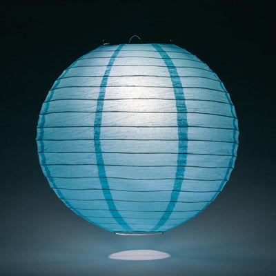 6" Baby Blue Round Paper Lantern, Even Ribbing, Chinese Hanging Wedding & Party Decoration - AsianImportStore.com - B2B Wholesale Lighting and Decor