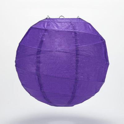 10" Plum Purple Round Paper Lantern, Crisscross Ribbing, Hanging Decoration - AsianImportStore.com - B2B Wholesale Lighting and Decor