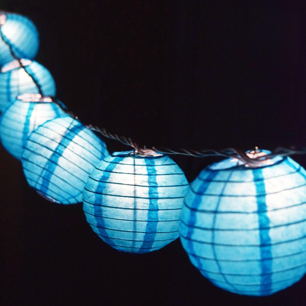 4" Turquoise Round Paper Lantern, Even Ribbing, Hanging Decoration (10 PACK) - AsianImportStore.com - B2B Wholesale Lighting and Decor
