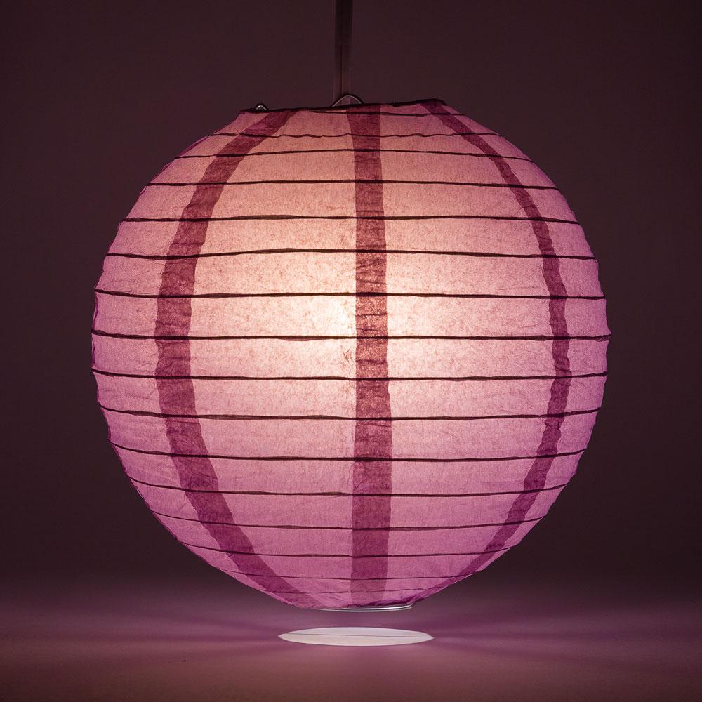 20" Violet / Orchid Round Paper Lantern, Even Ribbing, Chinese Hanging Wedding & Party Decoration - AsianImportStore.com - B2B Wholesale Lighting and Decor