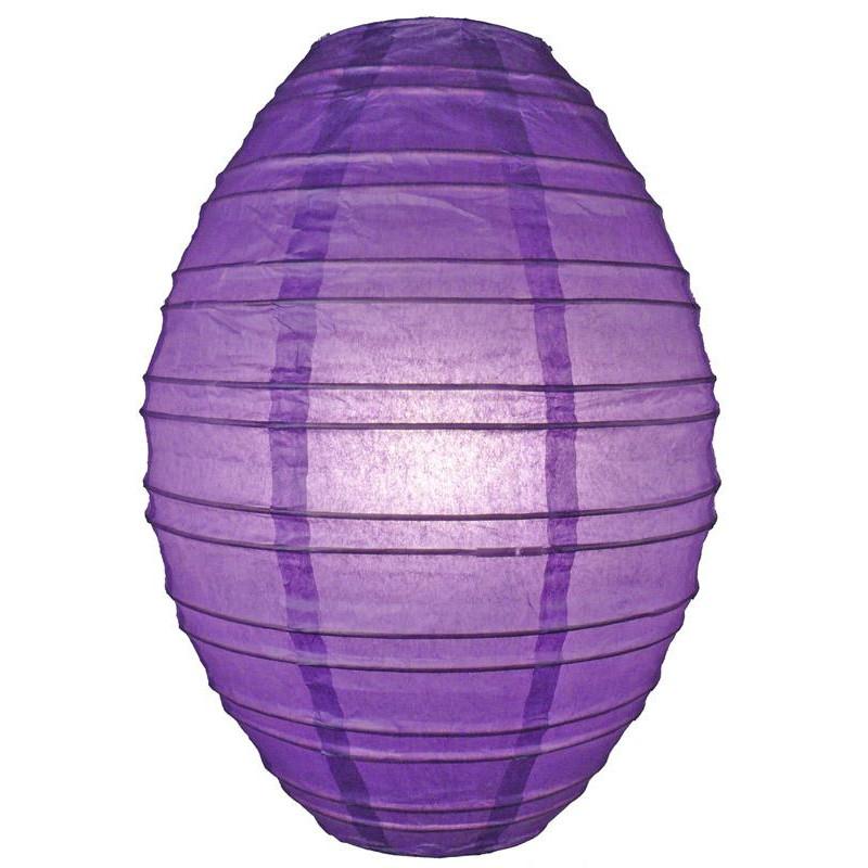 Dark Purple Kawaii Unique Oval Egg Shaped Paper Lantern, 10-inch x 14-inch - AsianImportStore.com - B2B Wholesale Lighting and Decor