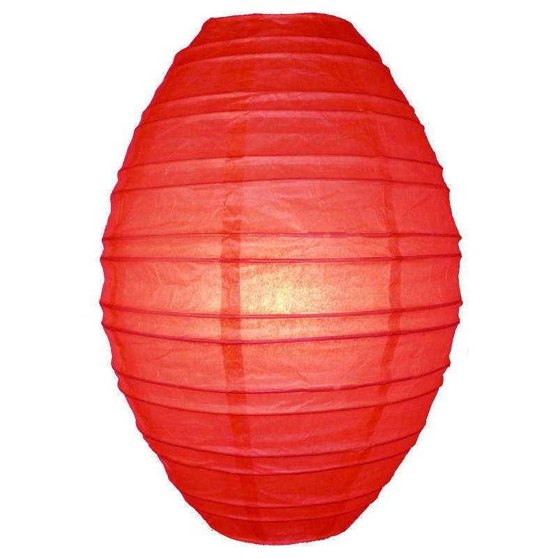 Red Kawaii Unique Oval Egg Shaped Paper Lantern, 10-inch x 14-inch - AsianImportStore.com - B2B Wholesale Lighting and Decor