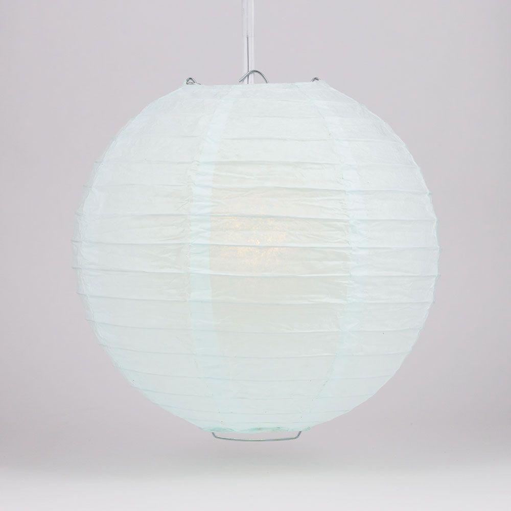 4" Arctic Spa Blue Round Paper Lantern, Even Ribbing, Hanging Decoration (10 PACK) - AsianImportStore.com - B2B Wholesale Lighting and Decor