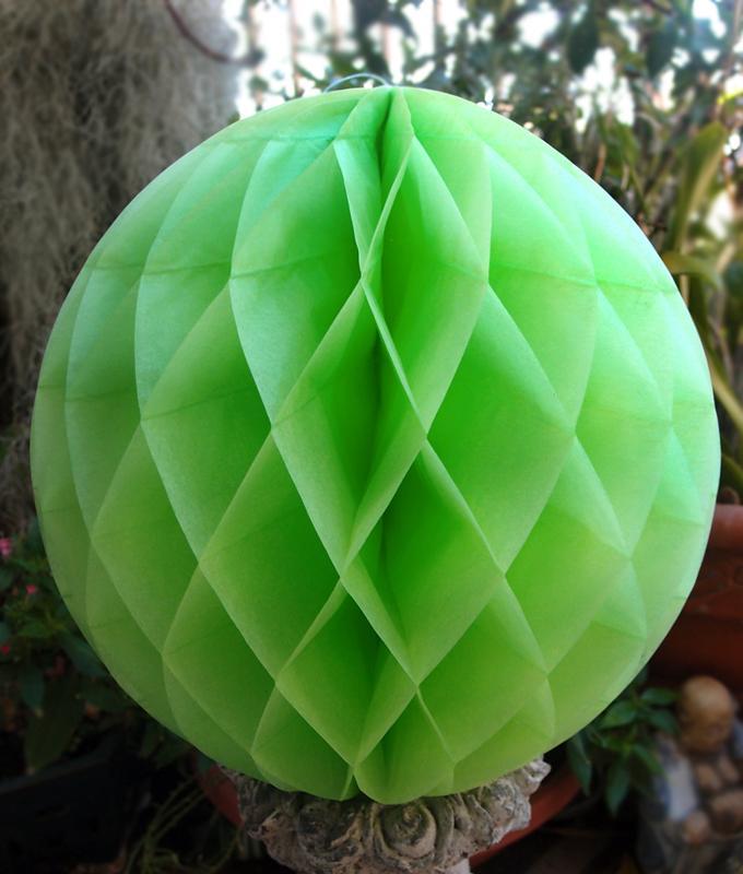 12" Light Lime Green Round Tissue Lantern, Honeycomb Ball, Hanging (102 PACK) - AsianImportStore.com - B2B Wholesale Lighting and Décor