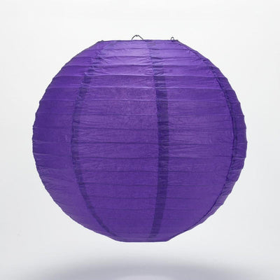 16" Plum Purple Round Paper Lantern, Even Ribbing, Hanging Decoration - AsianImportStore.com - B2B Wholesale Lighting and Decor