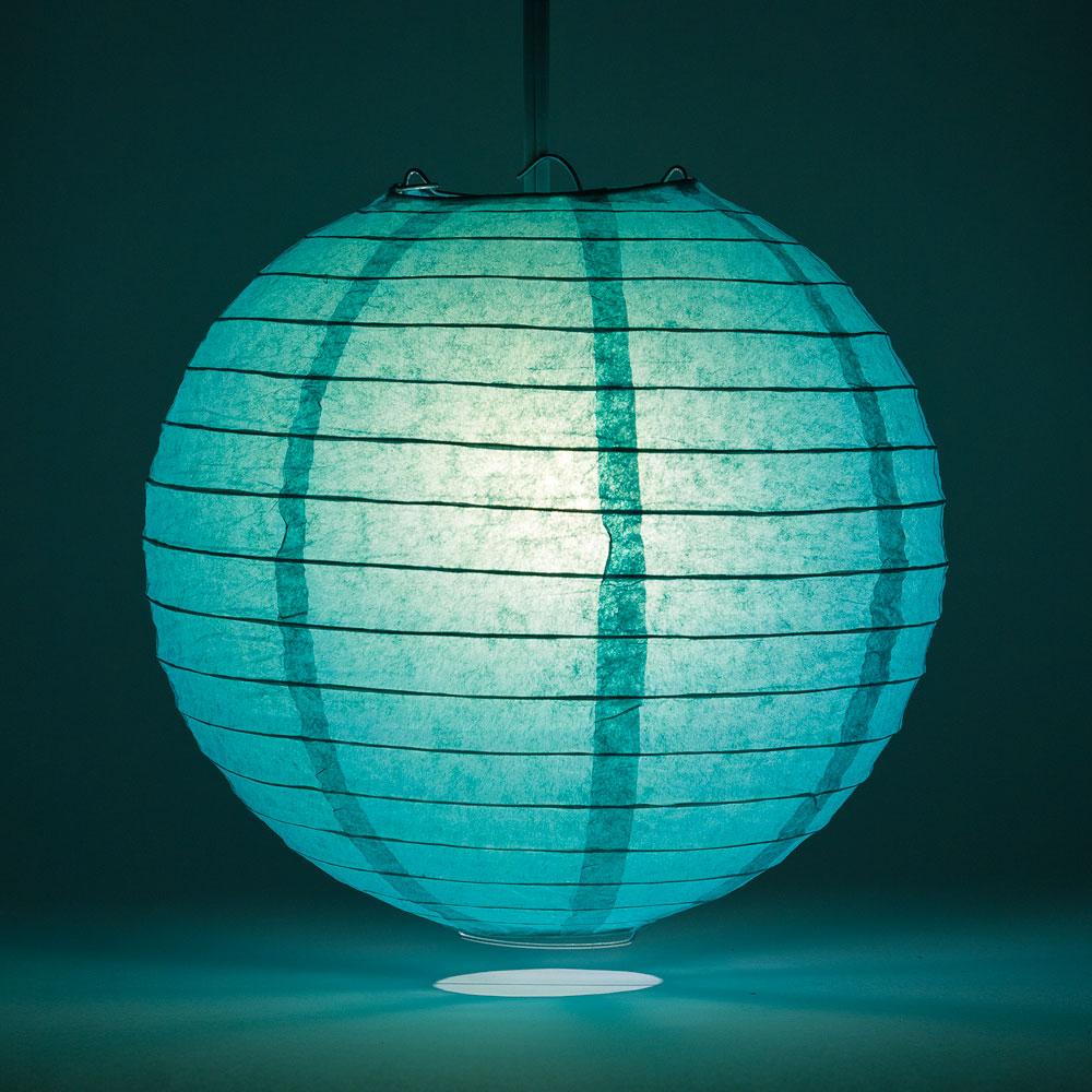 36" Teal Green Jumbo Round Paper Lantern, Even Ribbing, Chinese Hanging Wedding & Party Decoration - AsianImportStore.com - B2B Wholesale Lighting and Decor