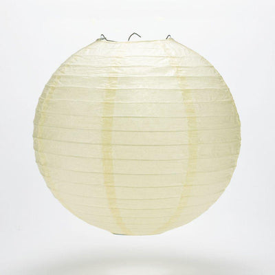 16" Ivory Round Paper Lantern, Even Ribbing, Hanging Decoration - AsianImportStore.com - B2B Wholesale Lighting and Decor
