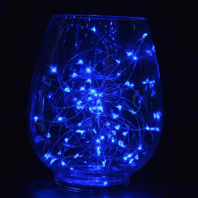 7 FT | 20 LED Weatherproof Battery Operated Copper Wire Blue Fairy String Lights With Timer - AsianImportStore.com - B2B Wholesale Lighting and Decor