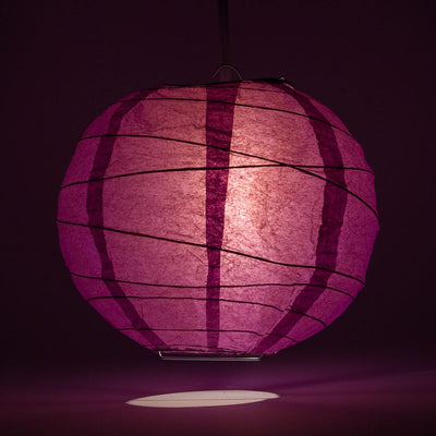16" Violet / Orchid Round Paper Lantern, Crisscross Ribbing, Chinese Hanging Wedding & Party Decoration - AsianImportStore.com - B2B Wholesale Lighting and Decor