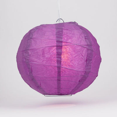 12" Violet / Orchid Round Paper Lantern, Crisscross Ribbing, Chinese Hanging Wedding & Party Decoration - AsianImportStore.com - B2B Wholesale Lighting and Decor