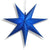 24" Dark Blue 7-Point Weatherproof Star Lantern Lamp, Hanging Decoration - Lit