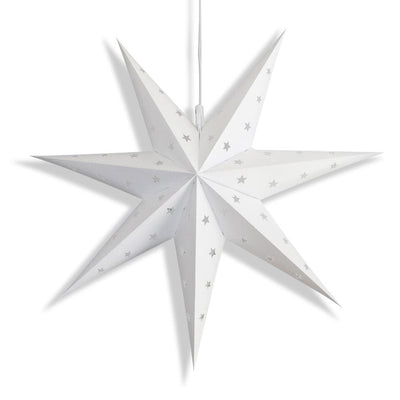 23" White 7-Point Weatherproof Star Lantern Lamp, Hanging Decoration (Shade Only)