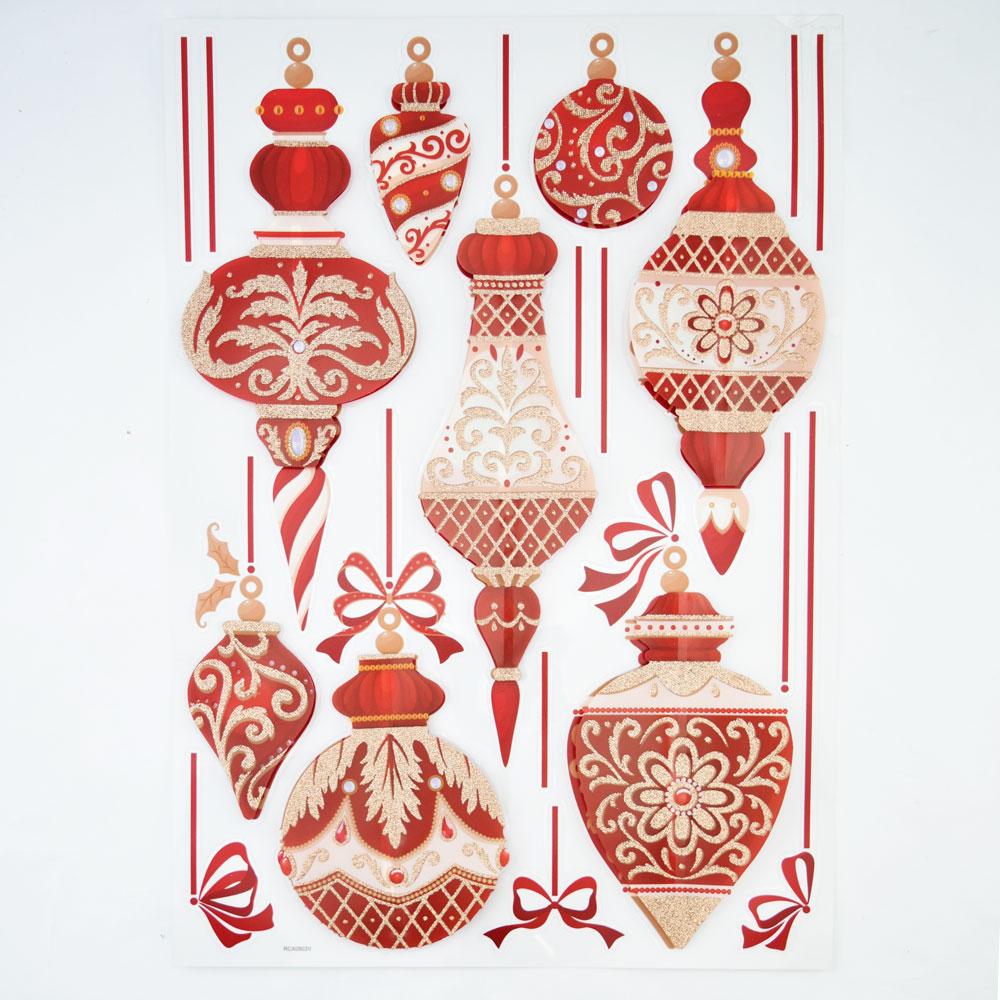  3-D Pop-Up Christmas Ornate Sticker Sheet Window / Room Decals - AsianImportStore.com - B2B Wholesale Lighting and Decor