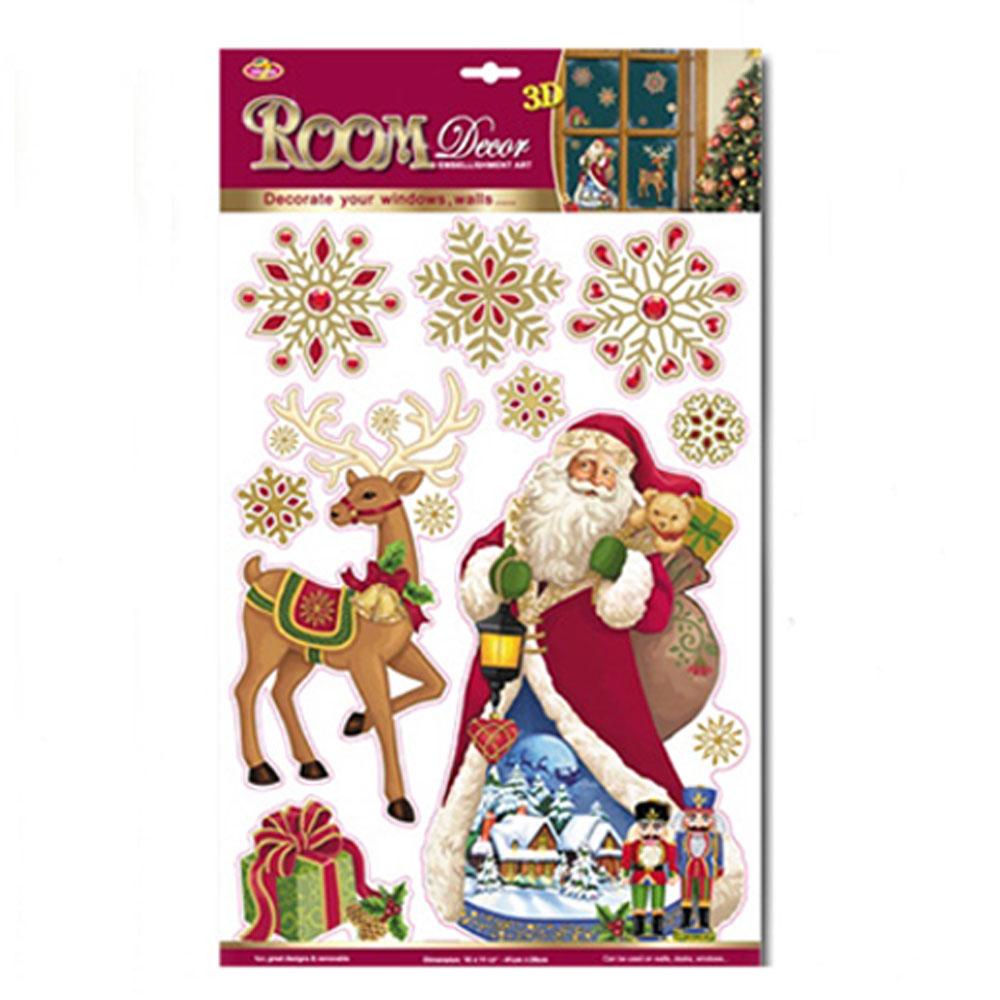  3-D Pop-Up Christmas Santa Sticker Sheet Window / Room Decals - AsianImportStore.com - B2B Wholesale Lighting and Decor