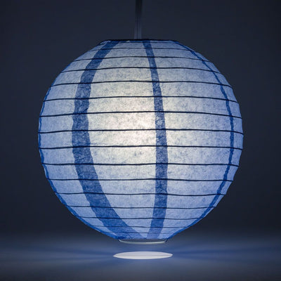 6" Serenity Blue Round Paper Lantern, Even Ribbing, Hanging Decoration - AsianImportStore.com - B2B Wholesale Lighting and Decor