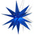 24" Dark Blue Weatherproof Moravian Star Lantern Lamp, Hanging Decoration - Lit