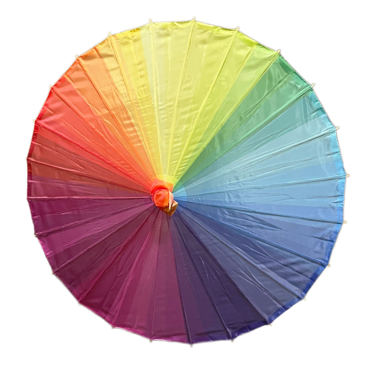32" Rainbow Multi-Color Premium Nylon Parasol Umbrella with Elegant Handle