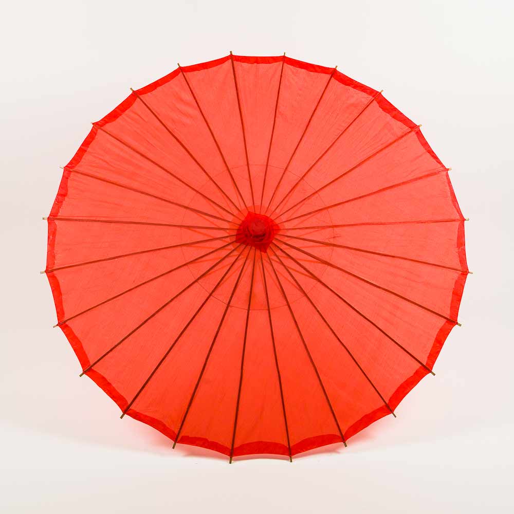 32" Red Parasol Umbrella, Premium Nylon with Elegant Handle