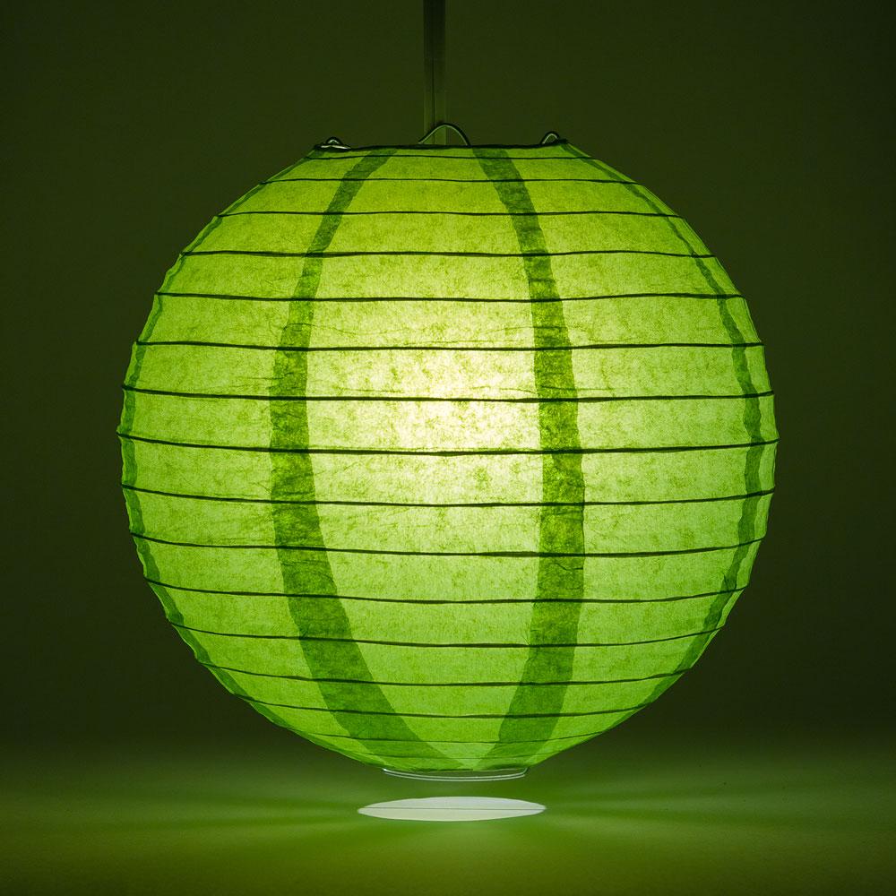 14" Grass Greenery Round Paper Lantern, Even Ribbing, Chinese Hanging Wedding & Party Decoration - AsianImportStore.com - B2B Wholesale Lighting and Decor