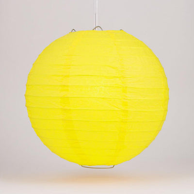 4" Yellow Round Paper Lantern, Even Ribbing, Hanging Decoration (10 PACK) - AsianImportStore.com - B2B Wholesale Lighting and Decor