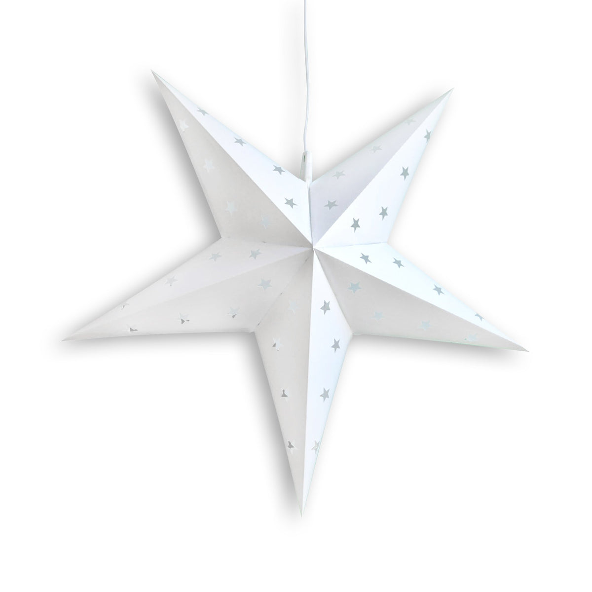 19" White Weatherproof Star Lantern Lamp, Hanging Decoration (Shade Only)