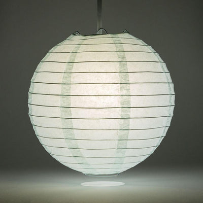 6" Arctic Spa Blue Round Paper Lantern, Even Ribbing, Chinese Hanging Wedding & Party Decoration - AsianImportStore.com - B2B Wholesale Lighting and Decor