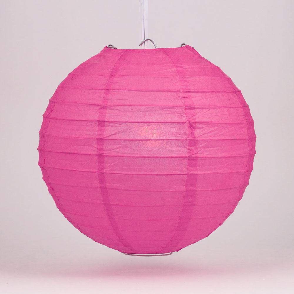 6" Fuchsia / Hot Pink Round Paper Lantern, Even Ribbing, Chinese Hanging Wedding & Party Decoration - AsianImportStore.com - B2B Wholesale Lighting and Decor