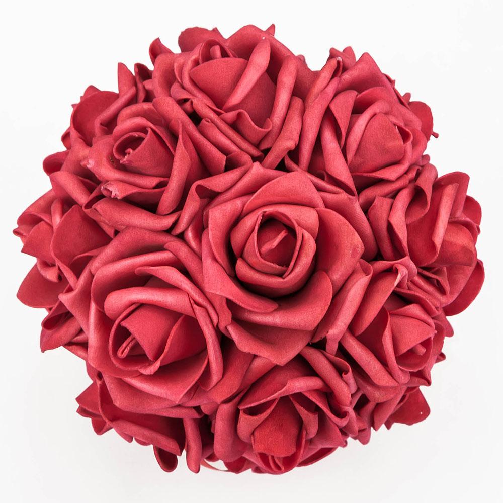 6.5" Red Foam Rose Flower Pomander Kissing Ball Decoration - AsianImportStore.com - B2B Wholesale Lighting and Decor