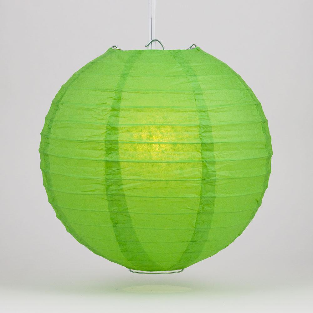 6" Grass Greenery Round Paper Lantern, Even Ribbing, Chinese Hanging Wedding & Party Decoration - AsianImportStore.com - B2B Wholesale Lighting and Decor