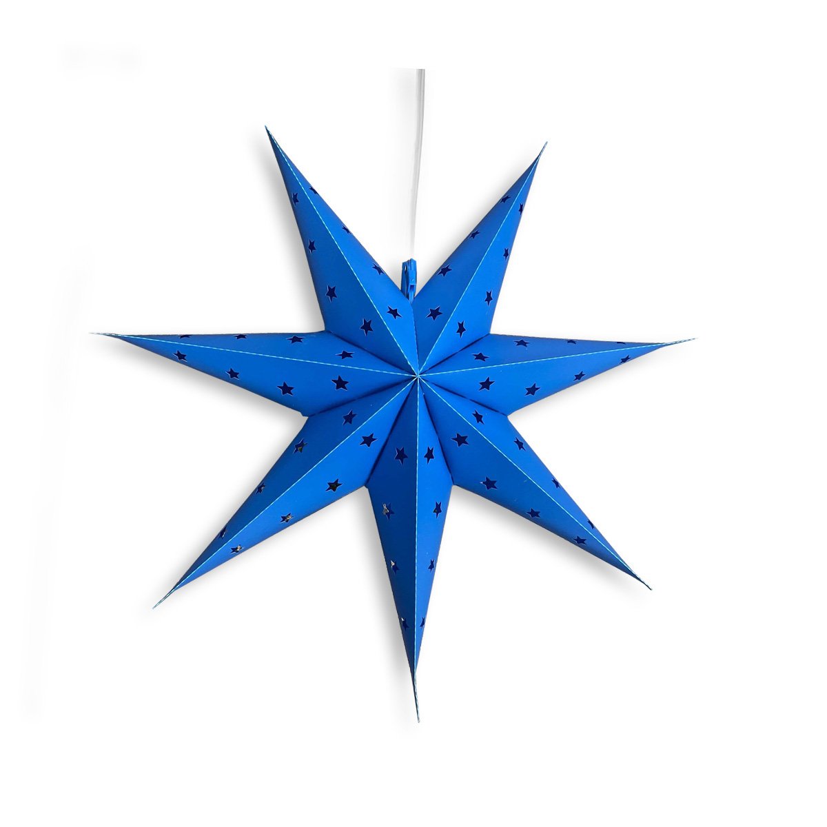 24" Dark Blue 7-Point Weatherproof Star Lantern Lamp, Hanging Decoration (Shade Only)