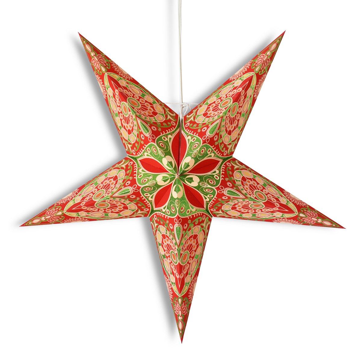 24" Red Heart Paper Star Lantern, Hanging Wedding & Party Decoration - AsianImportStore.com - B2B Wholesale Lighting and Decor