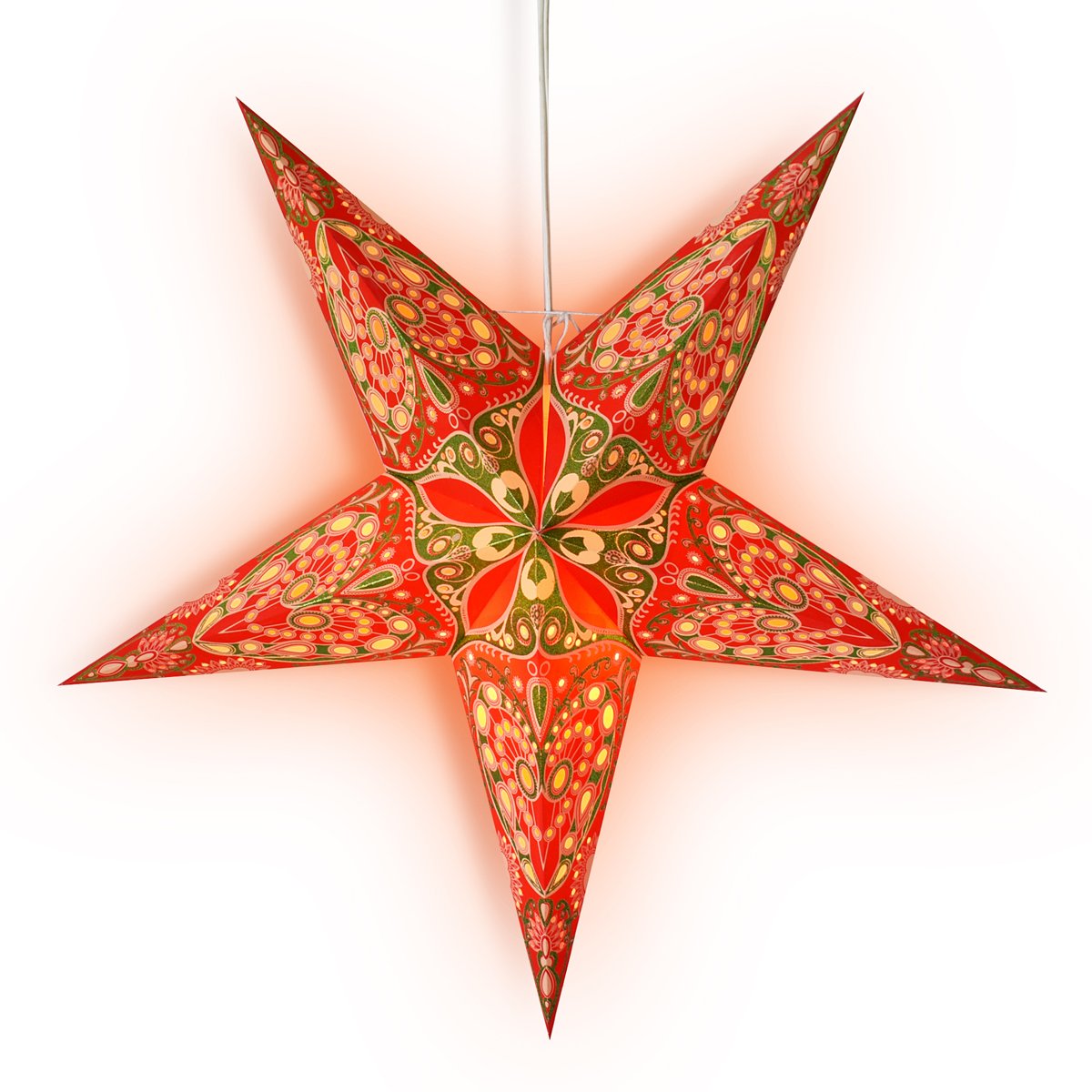 24" Red Heart Paper Star Lantern, Hanging Wedding & Party Decoration - AsianImportStore.com - B2B Wholesale Lighting and Decor