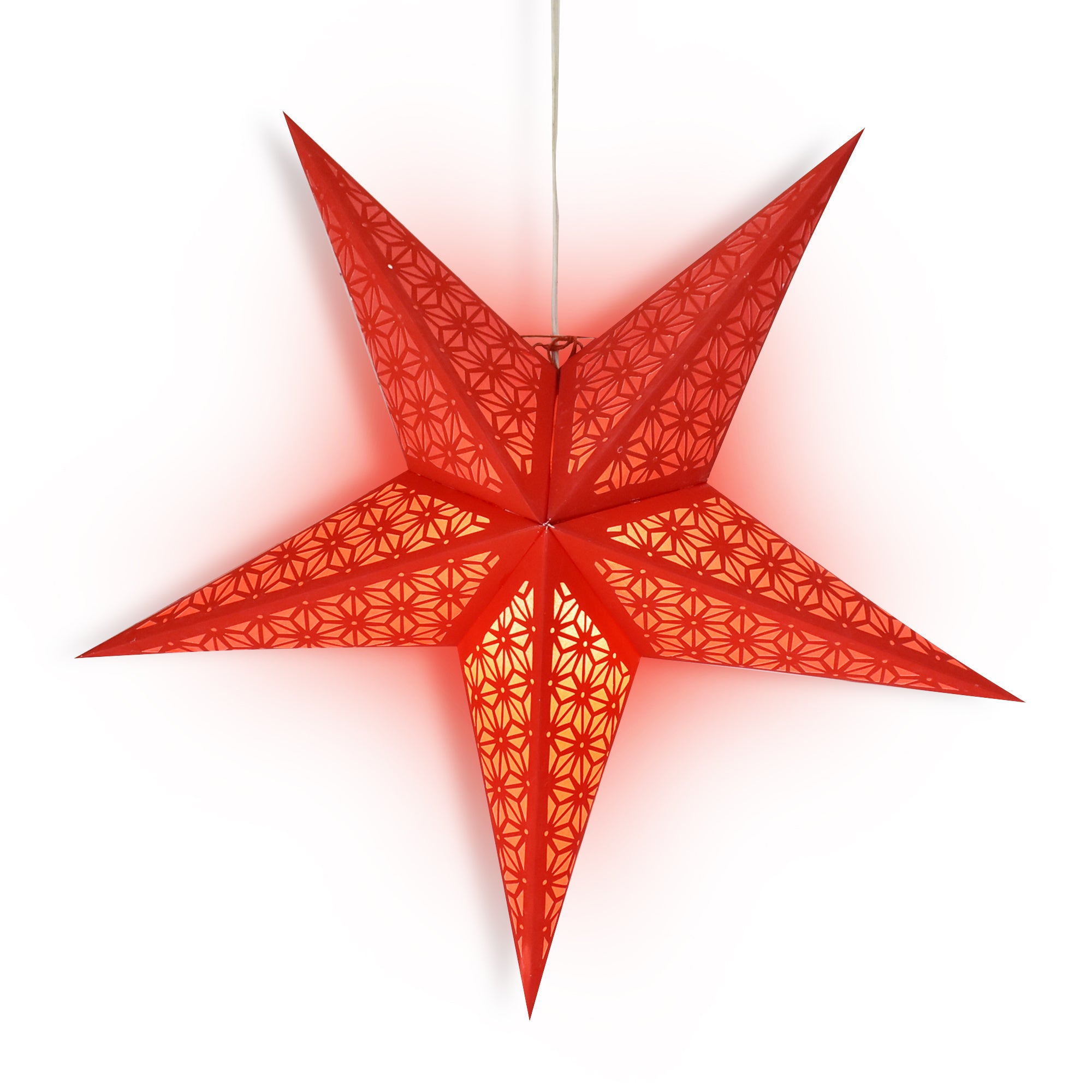 24" Red Geodesic Paper Star Lantern, Hanging Wedding & Party Decoration - AsianImportStore.com - B2B Wholesale Lighting and Decor