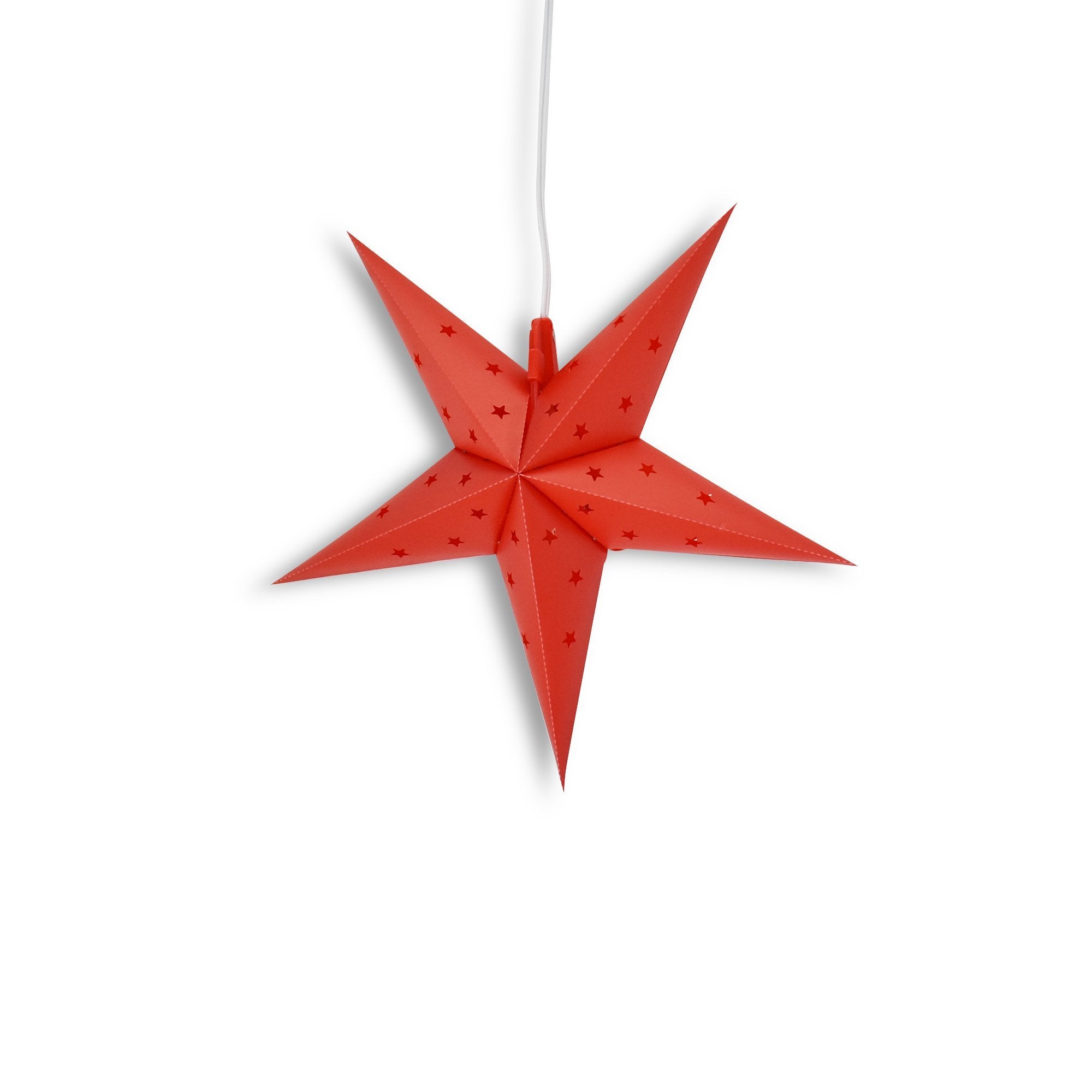 15" Red Weatherproof Star Lantern Lamp, Hanging Decoration (Shade Only)