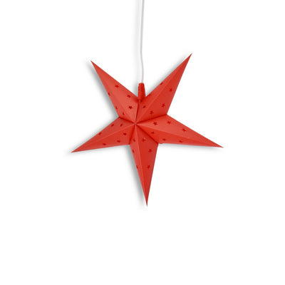 15" Red Weatherproof Star Lantern Lamp, Hanging Decoration (Shade Only)