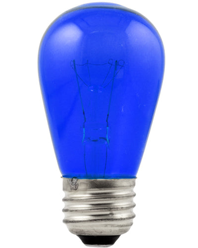 (Discontinued) Replacement Transparent Blue 11-Watt Incandescent S14 Sign Light Bulbs, E26 Medium Base (25 PACK)
