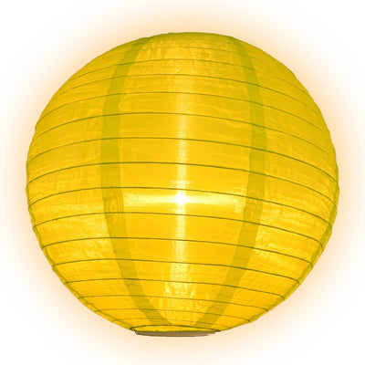 24" Apple Green Shimmering Nylon Lantern, Even Ribbing, Durable, Hanging Decoration