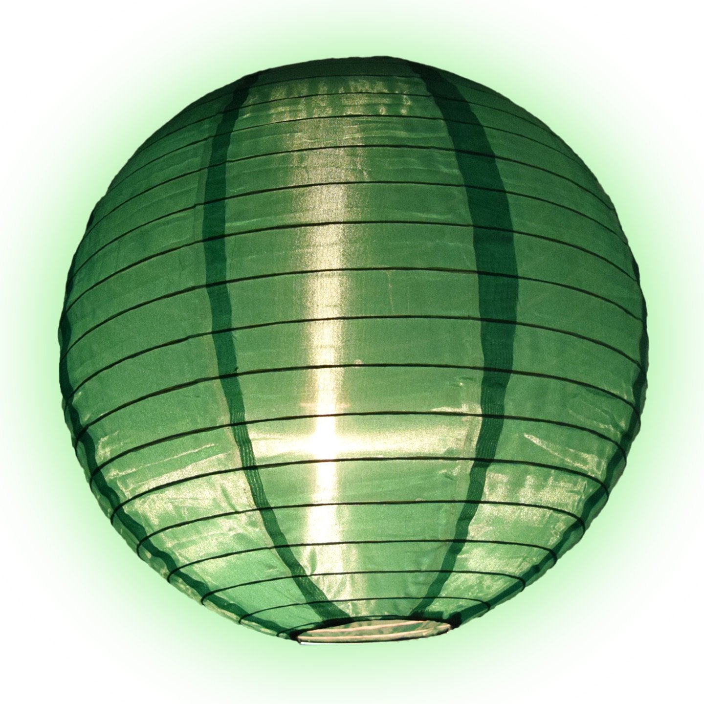 30" Emerald Green Jumbo Shimmering Nylon Lantern, Even Ribbing, Durable, Dry Outdoor Hanging Decoration - AsianImportStore.com - B2B Wholesale Lighting & Décor since 2002.
