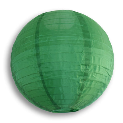 20" Emerald Green Shimmering Nylon Lantern, Even Ribbing, Durable, Hanging - AsianImportStore.com - B2B Wholesale Lighting & Décor since 2002.