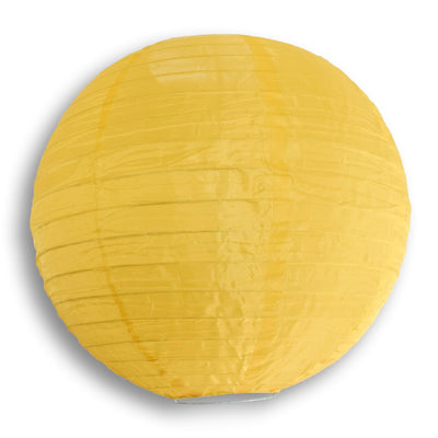 18" Gold Yellow Shimmering Nylon Lantern, Even Ribbing, Durable, Hanging - AsianImportStore.com - B2B Wholesale Lighting & Décor since 2002.