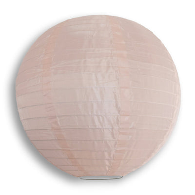 24" Rose Quartz Pink Shimmering Nylon Lantern, Even Ribbing, Durable, Hanging - AsianImportStore.com - B2B Wholesale Lighting & Décor since 2002.