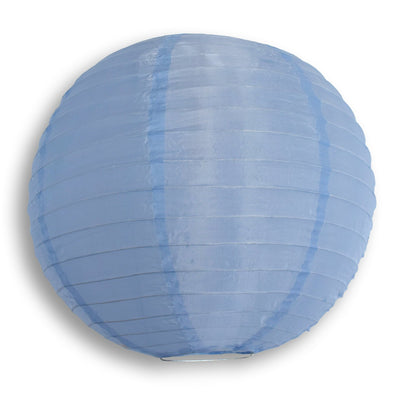 30" Serenity Blue Jumbo Shimmering Nylon Lantern, Even Ribbing, Durable, Dry Outdoor Hanging Decoration