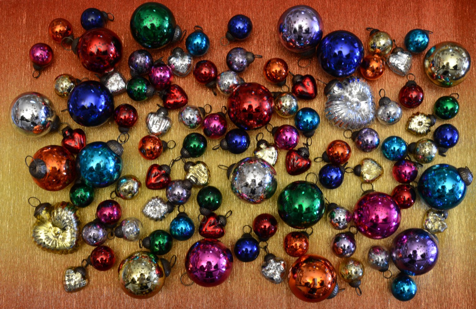 6 Pack | 1.5-Inch Dark Blue Ava Mini Mercury Handcrafted Glass Balls Ornaments Christmas Tree Decoration